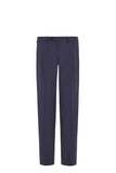 Blue pure Impeccabile wool regular-fit pants with pleat