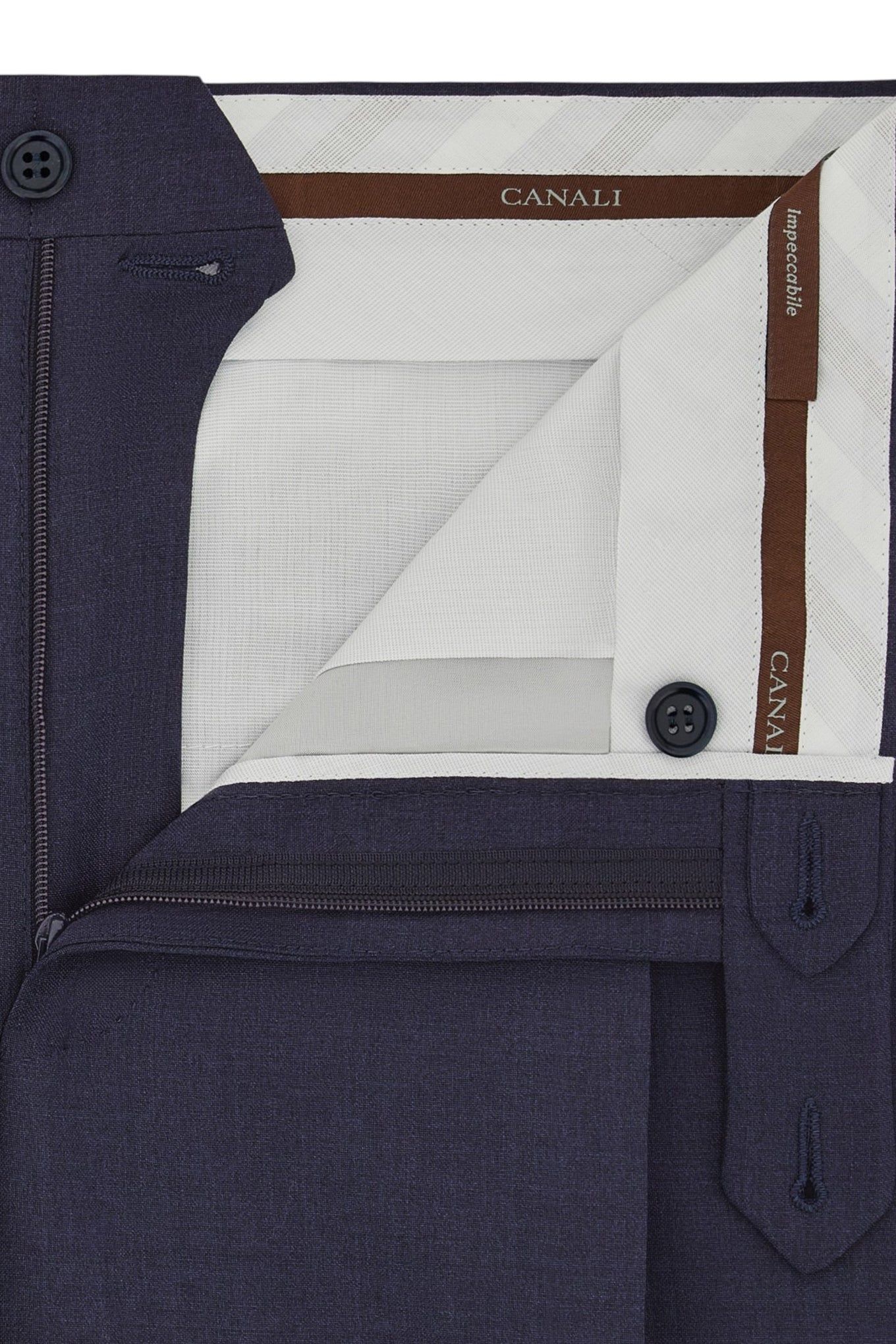 Blue pure Impeccabile wool regular-fit pants with pleat