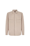 Beige relaxed Canali Nuvola fit overshirt in pure cotton
