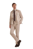 Beige relaxed Canali Nuvola fit overshirt in pure cotton