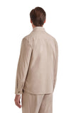 Beige relaxed Canali Nuvola fit overshirt in pure cotton