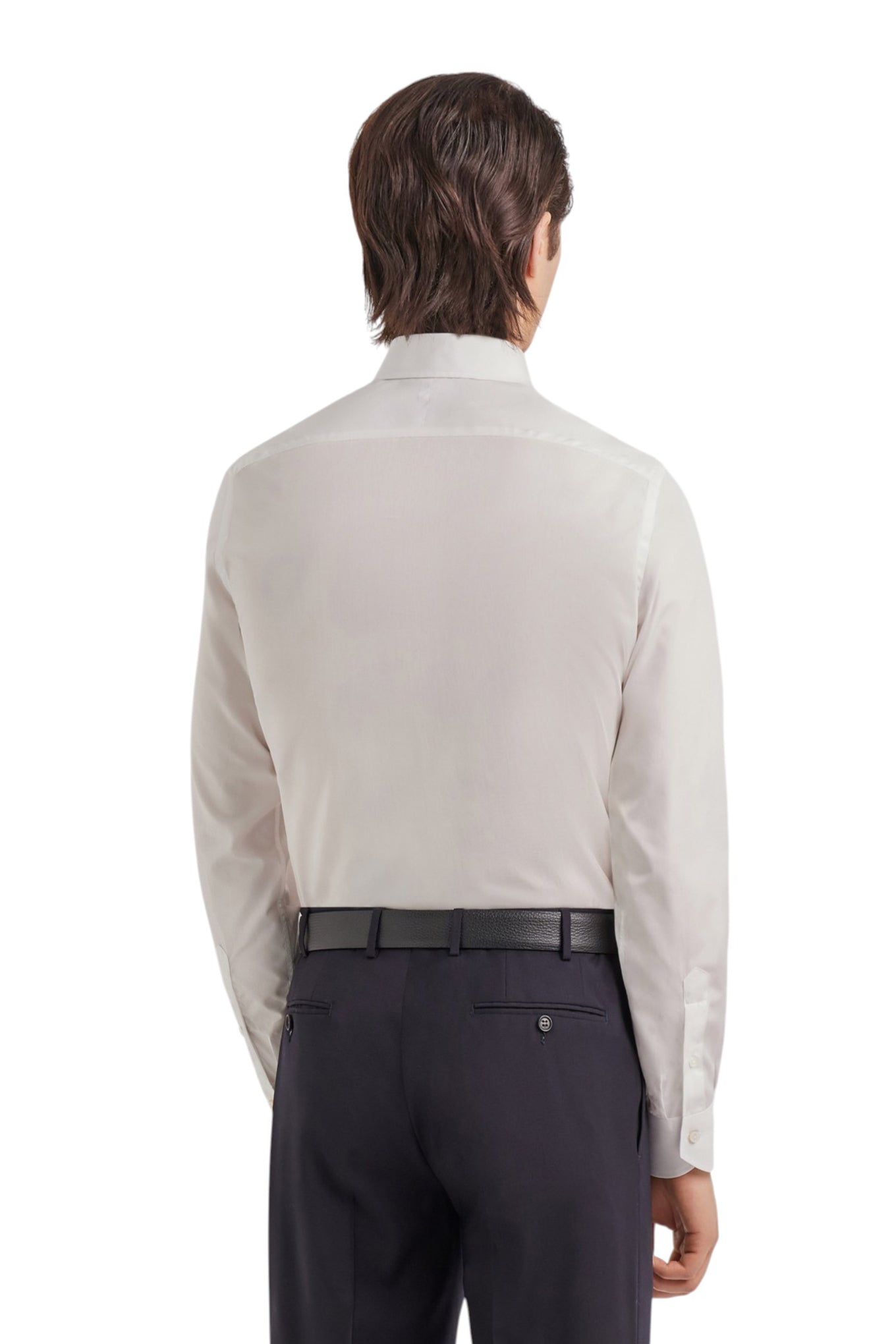 White fil-à-fil 200/2 cotton regular-fit formal shirt