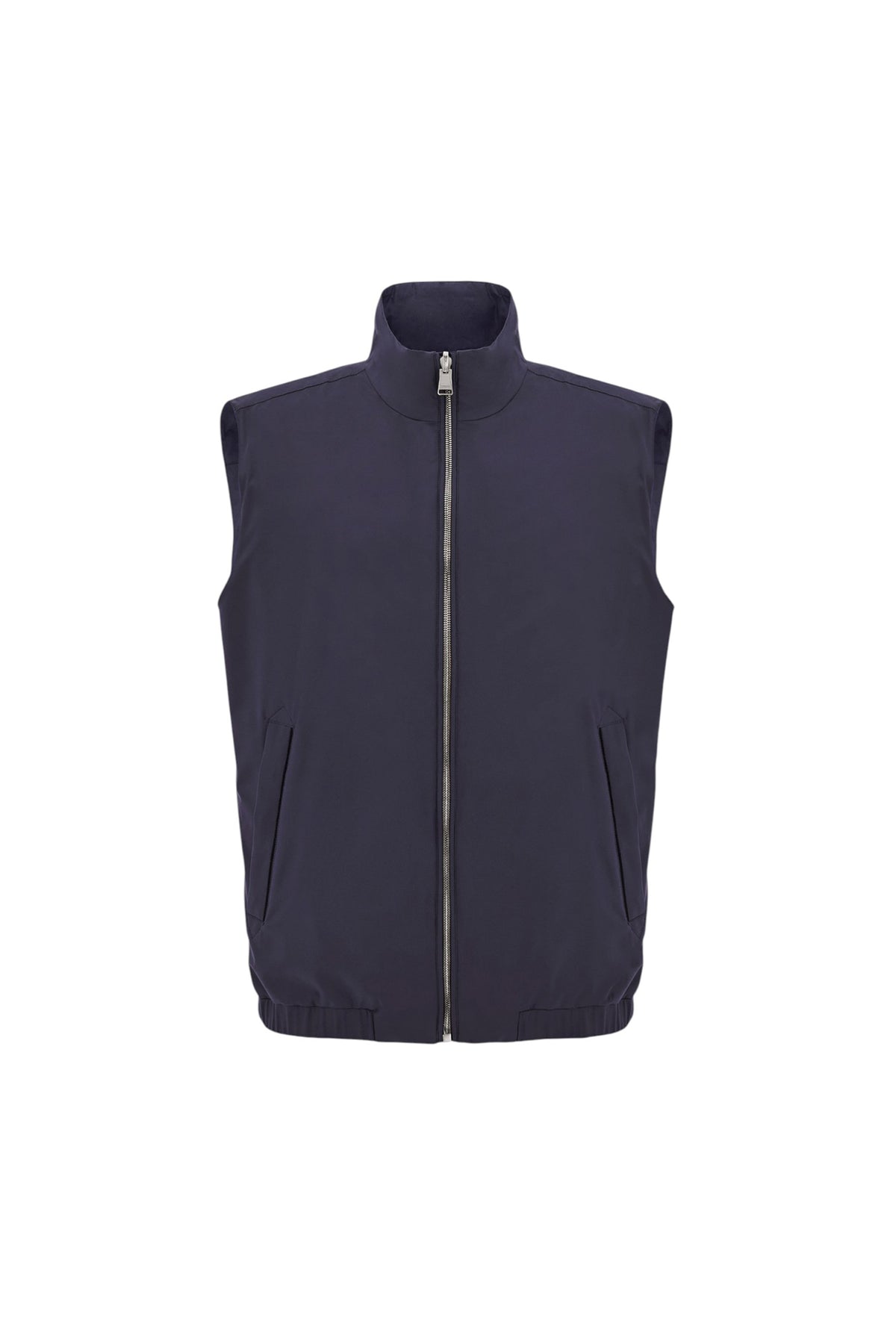 Canali Nuvola midnight blue reversible vest in technical fabric with membrane