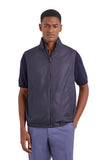Canali Nuvola midnight blue reversible vest in technical fabric with membrane