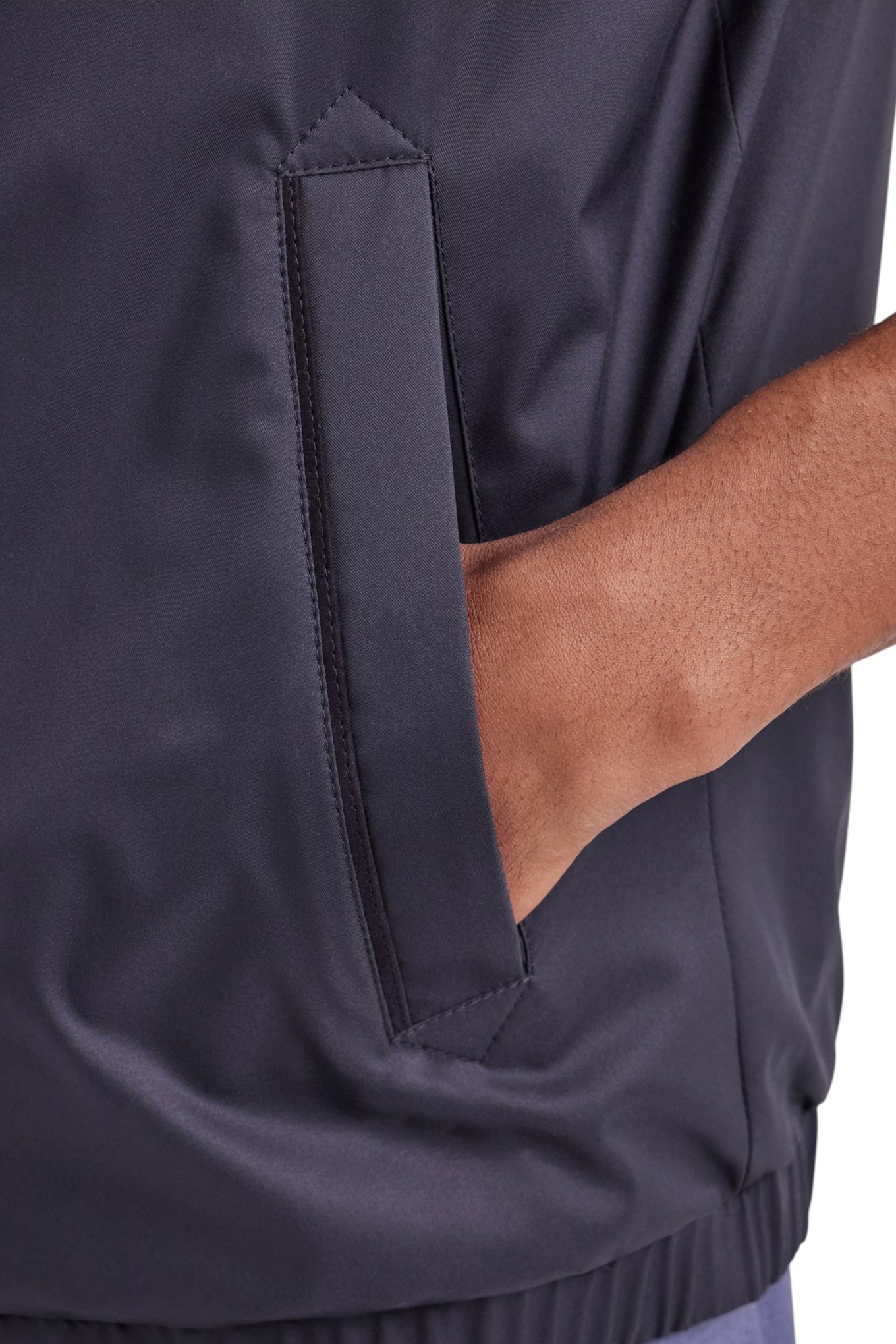 Canali Nuvola midnight blue reversible vest in technical fabric with membrane