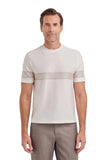 White short-sleeve cotton T-shirt with contrasting detail
