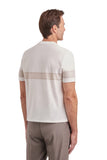 White short-sleeve cotton T-shirt with contrasting detail