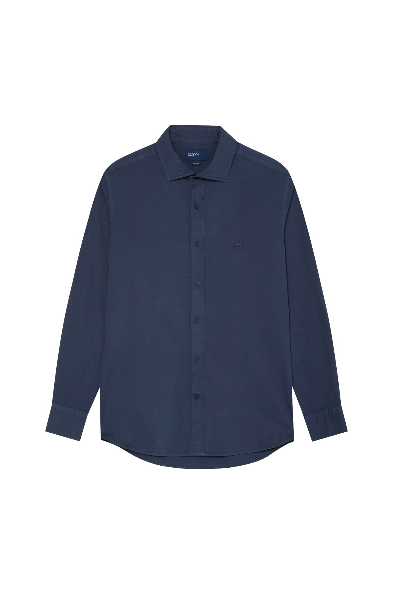 Slim Fit Soft Cotton Twill Shirt With Garment-Dyed Finish