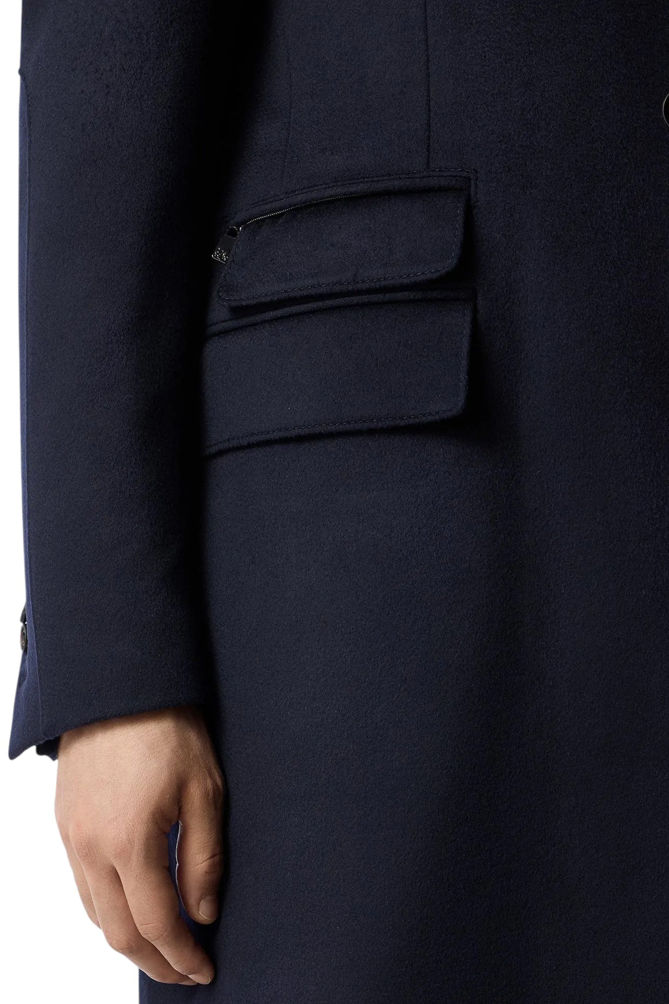 Navy blue wool beaver coat