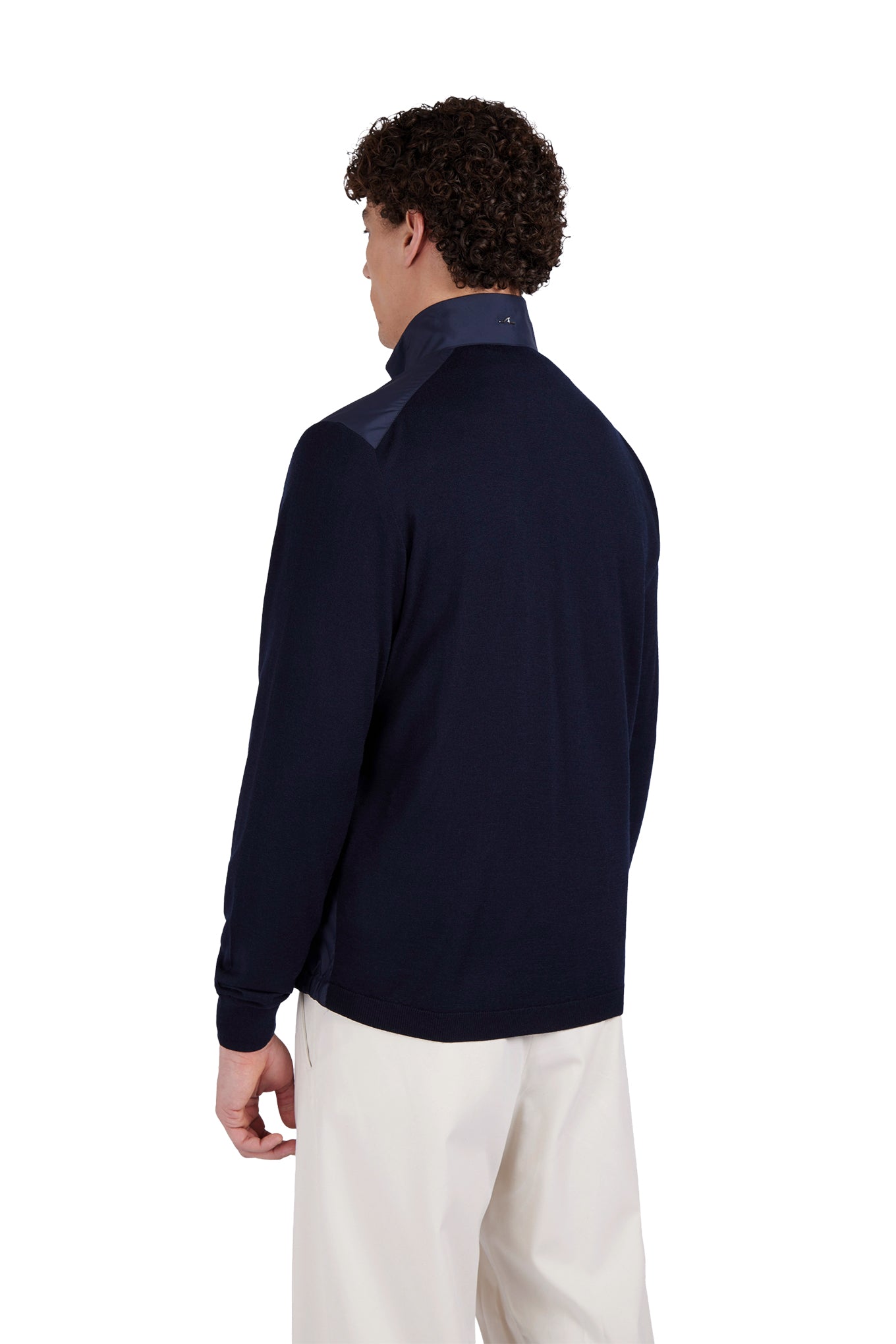 Hybrid zip up cardigan in Ultralight microfiber and wool