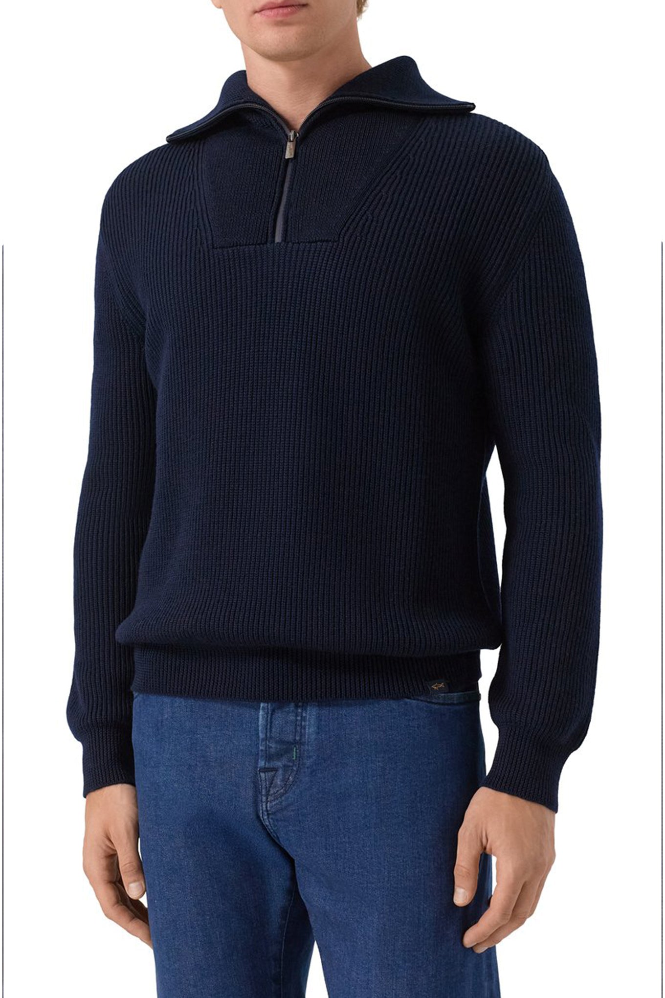 MENS KNITTED WOOL ZIPPED SWEATER