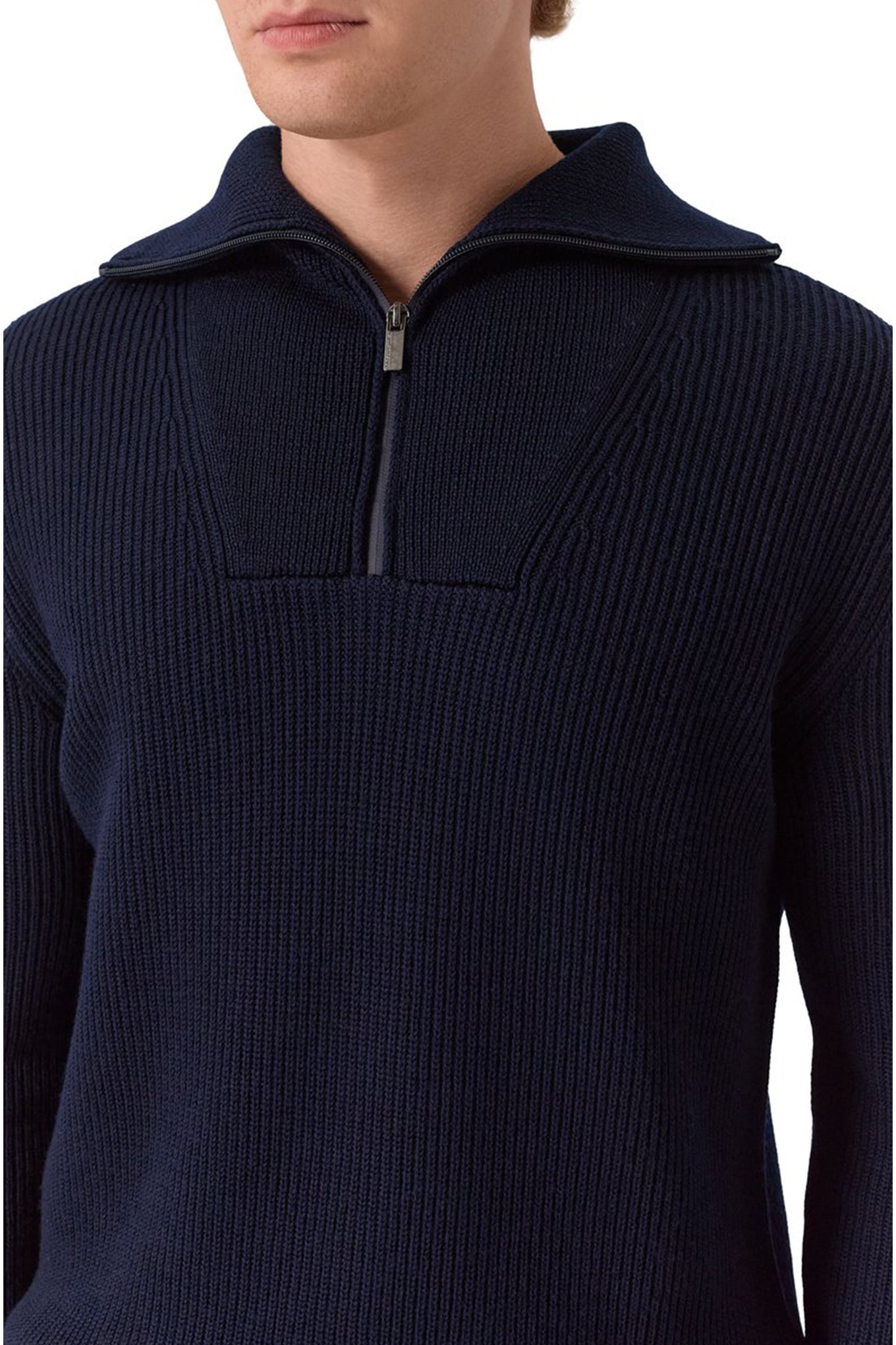MENS KNITTED WOOL ZIPPED SWEATER