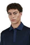 POLO IN AQUA TOUCH COTTON WITH DENIM DETAILS