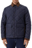 Quilted jacket with shirt collar and Alcantara