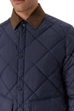 Quilted jacket with shirt collar and Alcantara