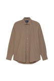 Regular Fit Overdye Poplin Shirt With Open Collar