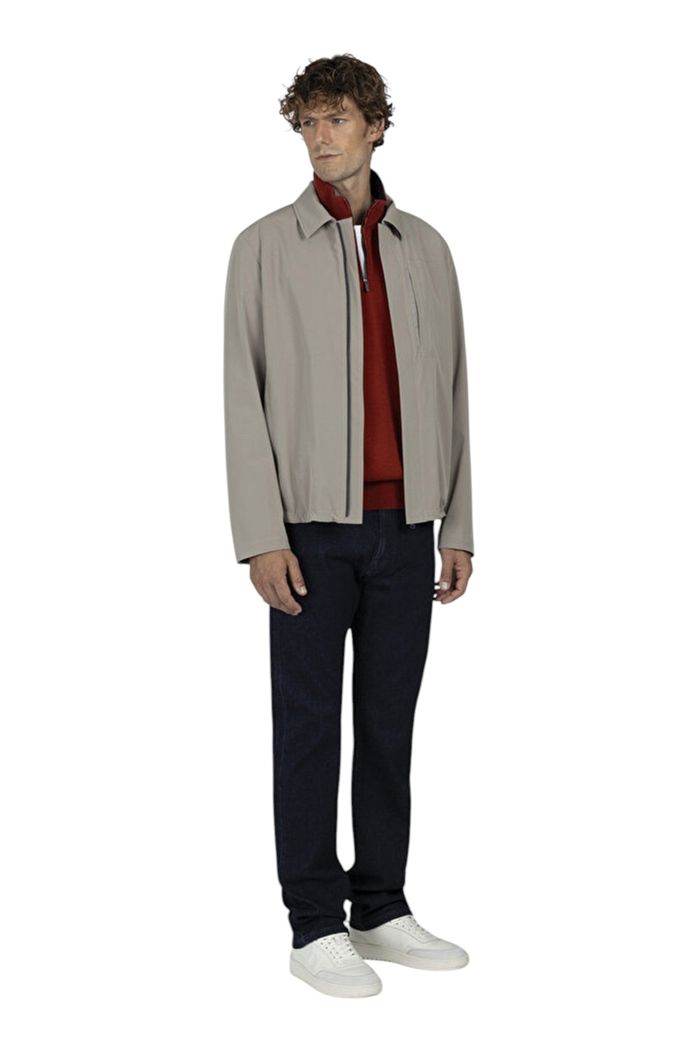 Soft Cool Touch wool half zip sweater with Typhoon Platinum details