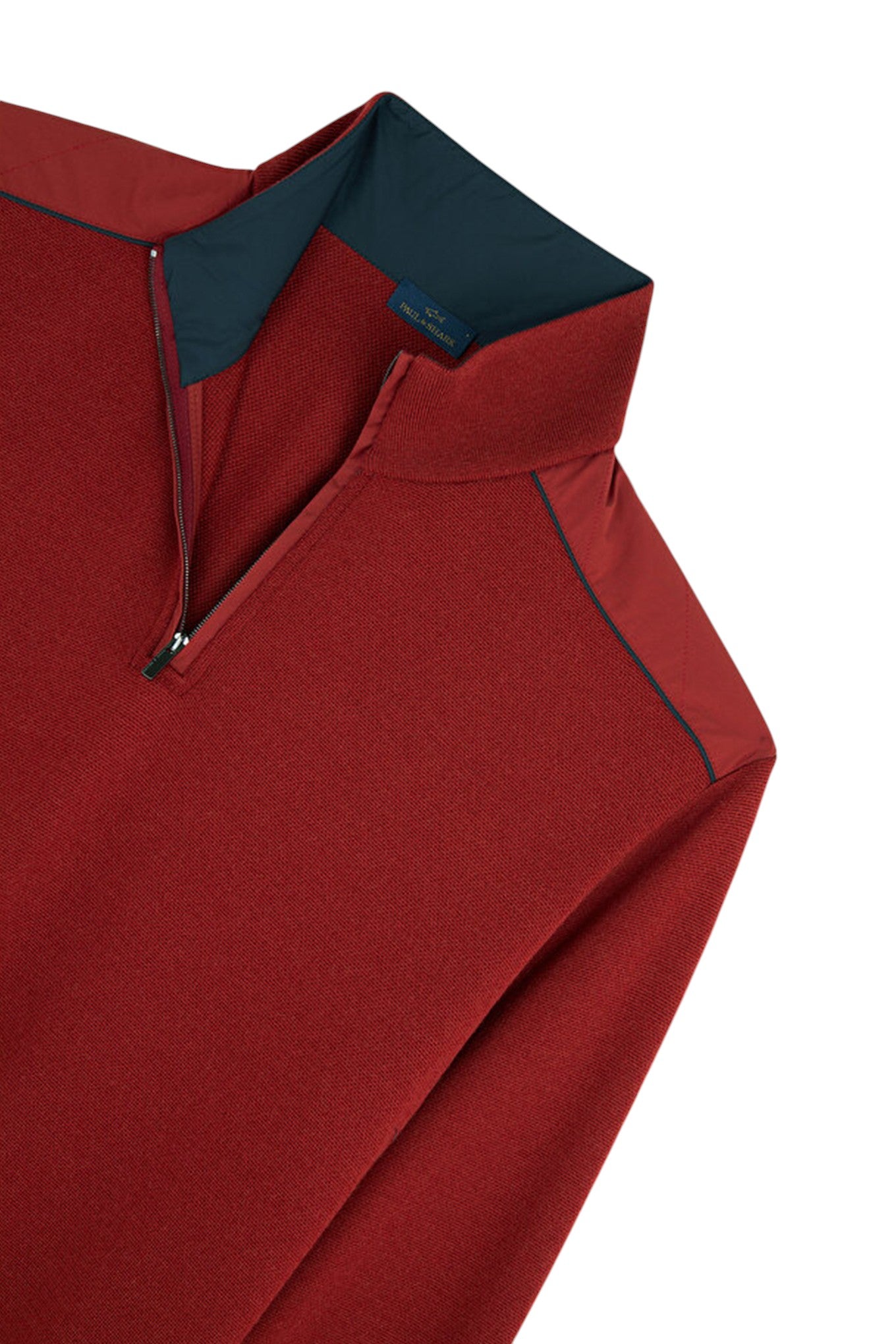 Soft Cool Touch wool half zip sweater with Typhoon Platinum details