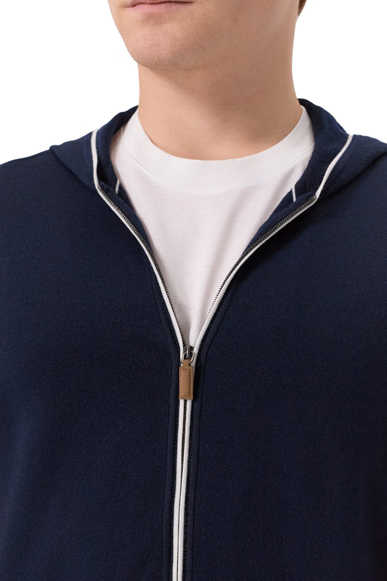 MENS KNITTED CASHMERE WOOL ZIPPED SWEATER