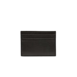 Ribbon Card Holder In Black Grained Leather