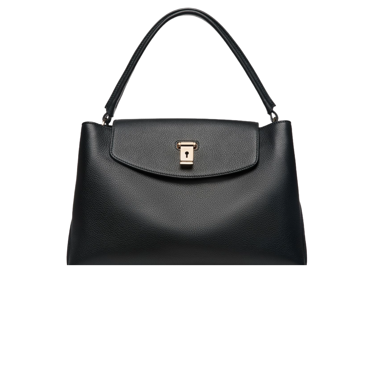 Lock Me Top Handle Bag In Andorra And Black Grained Leather