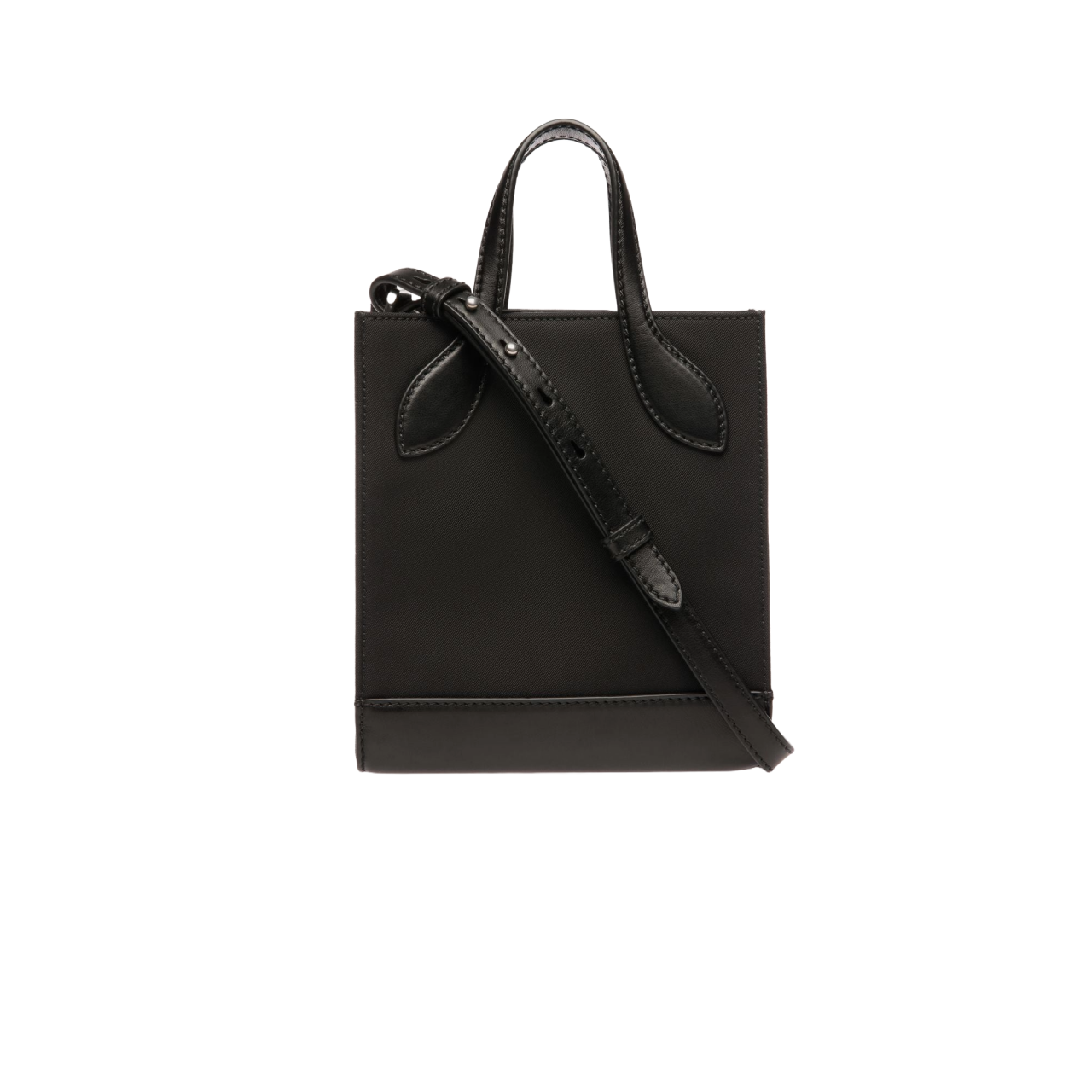 Bar Mini Tote Bag In Black Nylon And Leather