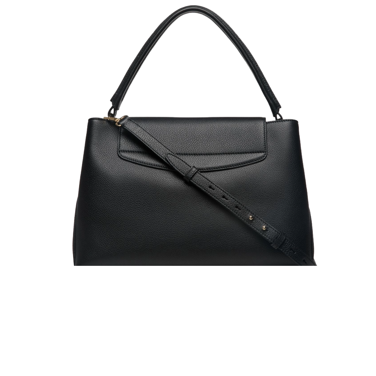 Lock Me Top Handle Bag In Andorra And Black Grained Leather