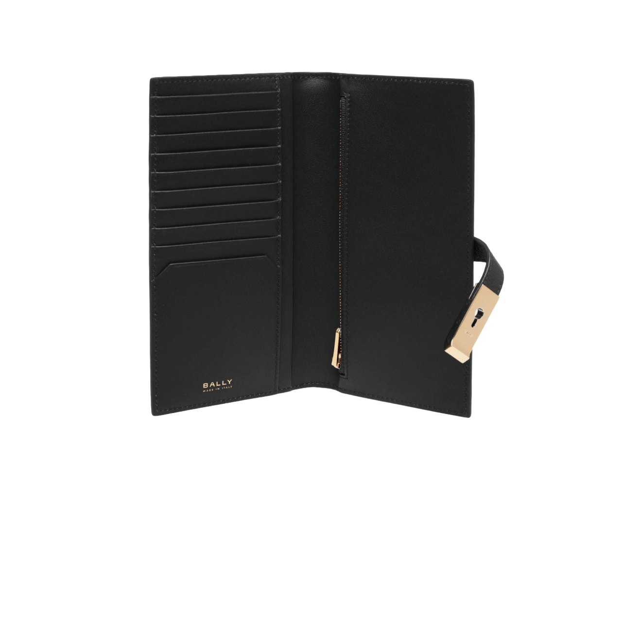 Lock Me Long Wallet in Andorra And Black Grained Leather