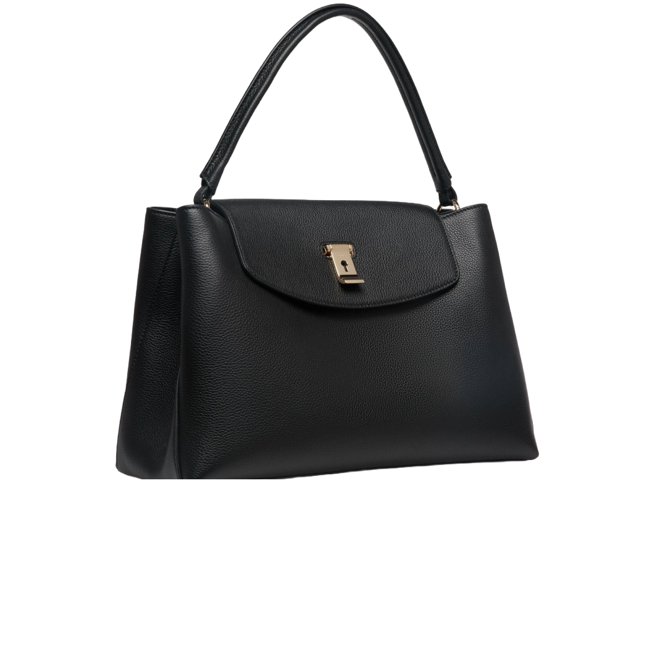 Lock Me Top Handle Bag In Andorra And Black Grained Leather