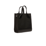 Bar Mini Tote Bag In Black Nylon And Leather