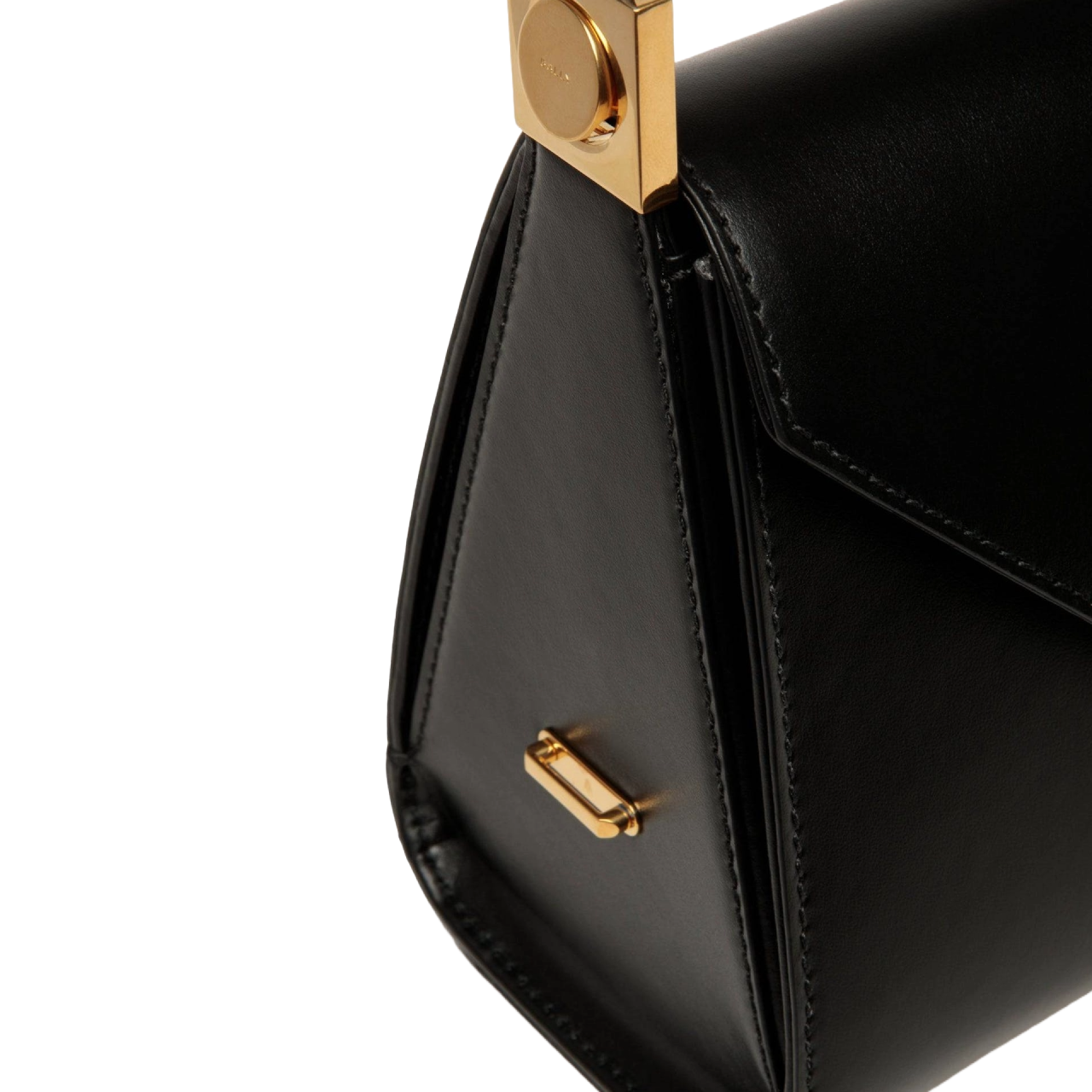 Bally Emblem Top Handle Bag In Black Leather