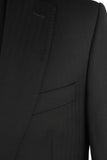 Guy Laroche Black Herringbone Classic Suit