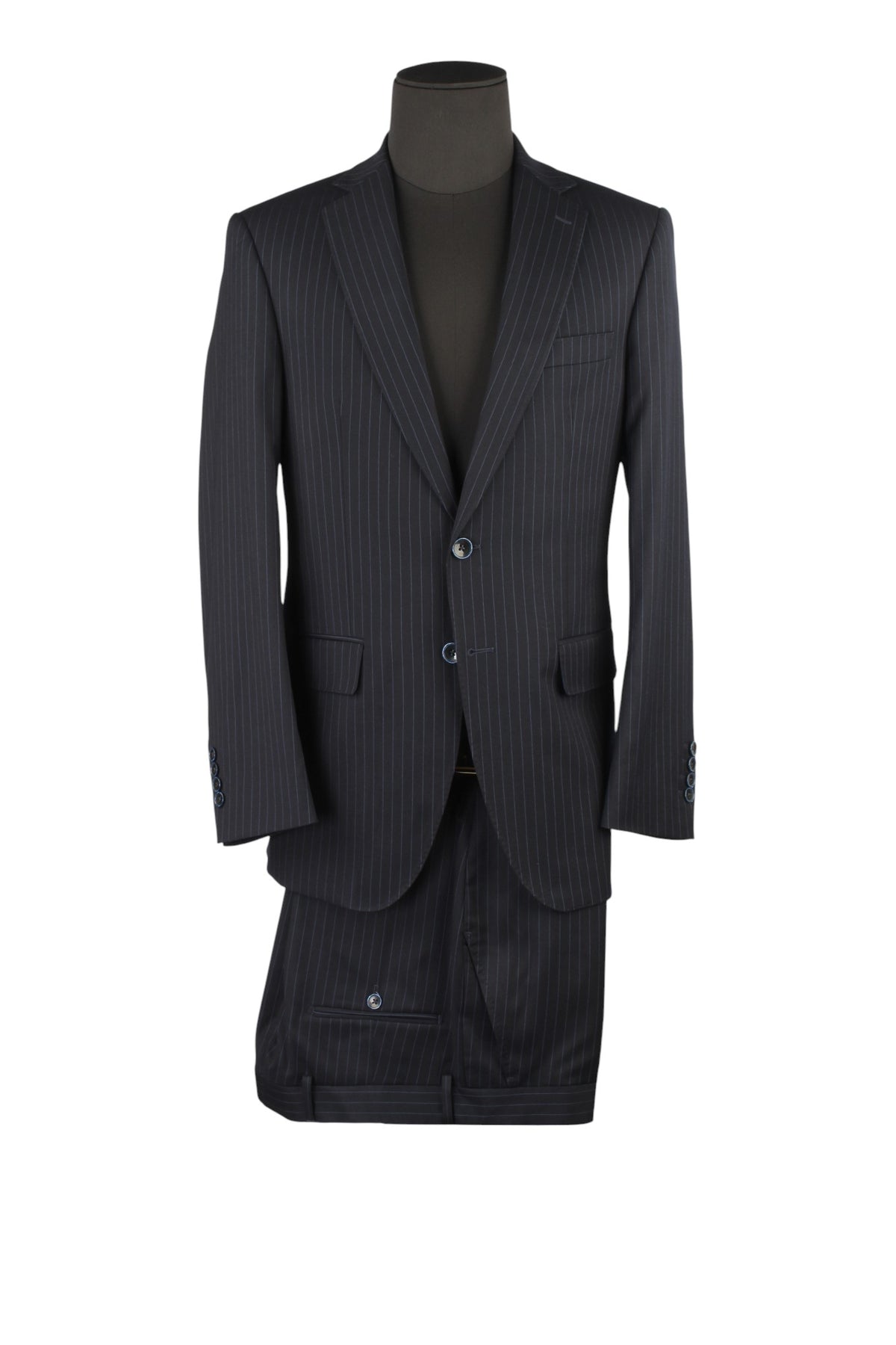 Guy Laroche Charcoal Blue Pinstripe Suit