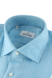 Alessandro Gherardi Positano Aqua Linen Shirt