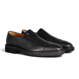 Black Leather Slip On Loafers