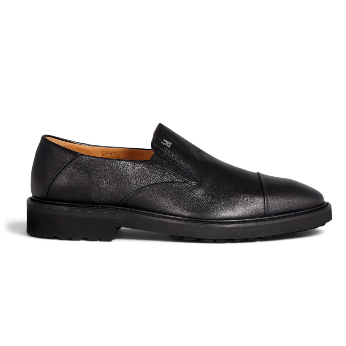 Black Leather Slip On Loafers