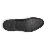 Navy Blue Leather Plain-Toe Derby Shoes