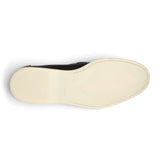Dark Brown Textured Leather Slip-On Loafers with Contrast Rubber Sole