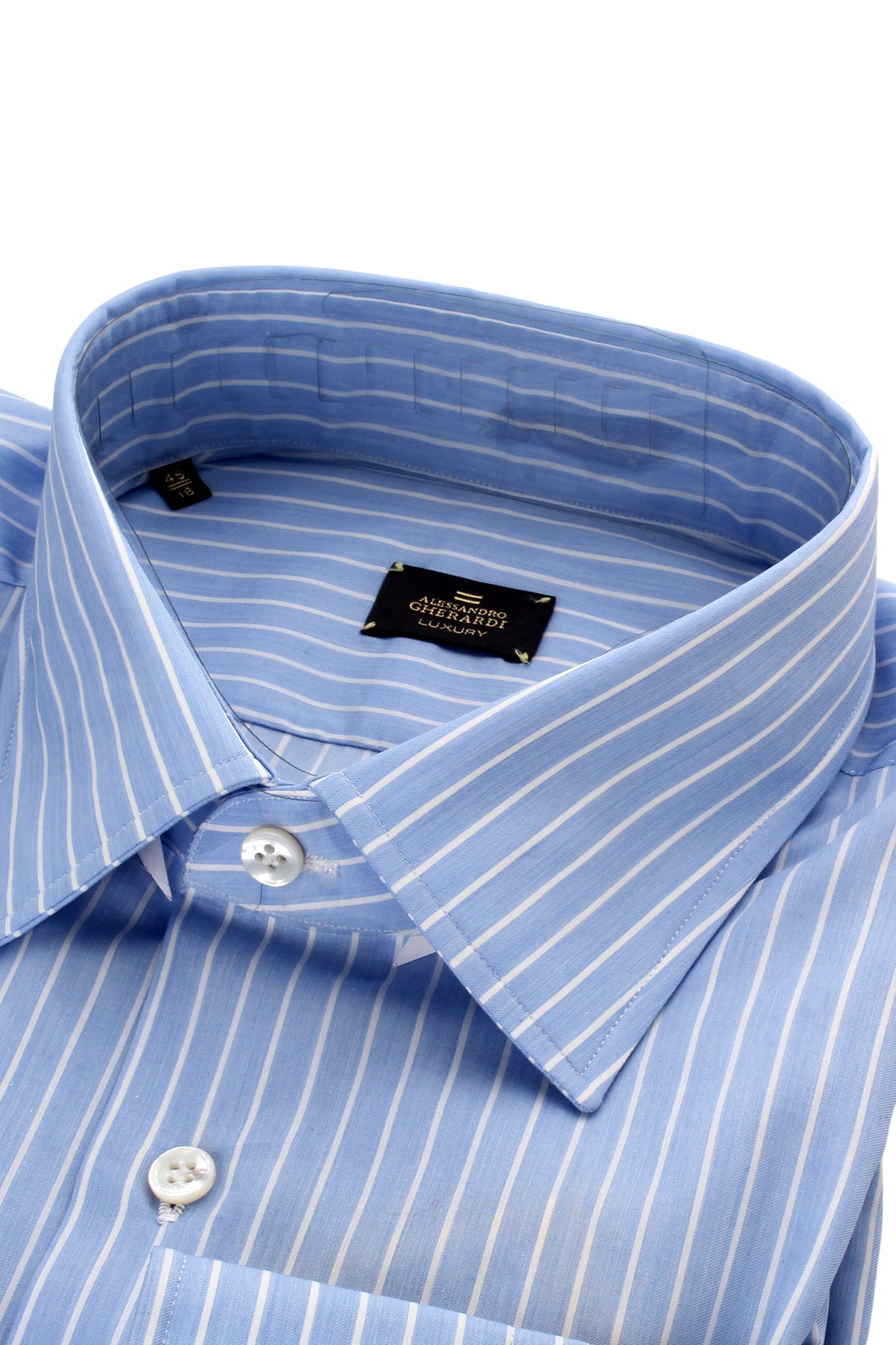Alessandro Gherardi Luxury Azzurro Stripe Shirt
