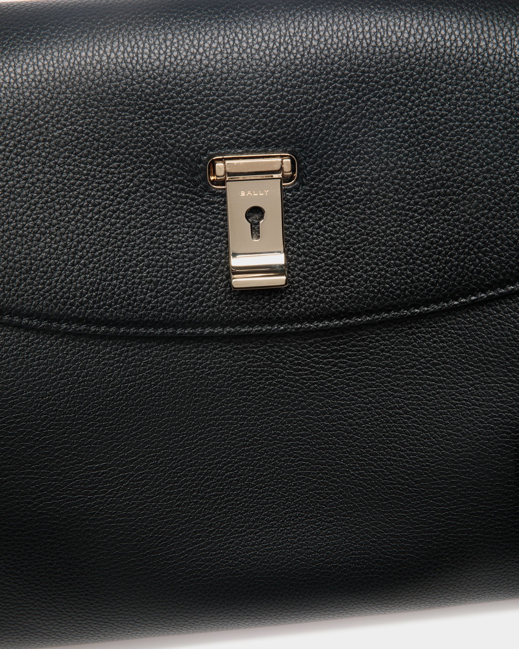 Lock Me Top Handle Bag In Andorra And Black Grained Leather