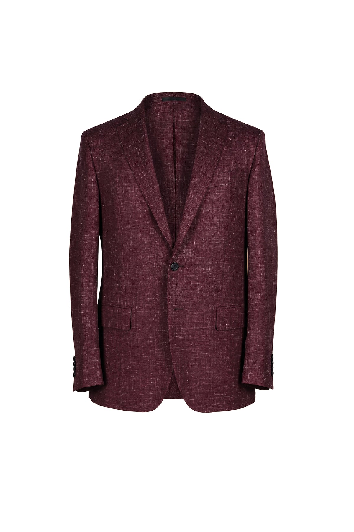 ZILLI Burgundy Textured Single-Breasted Blazer