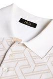 Natural white “Braid Vanisé” button-down polo shirt