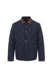 Quilted jacket with shirt collar and Alcantara