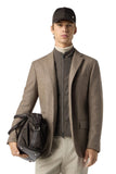 Brown wool and cashmere jacket with detachable vest