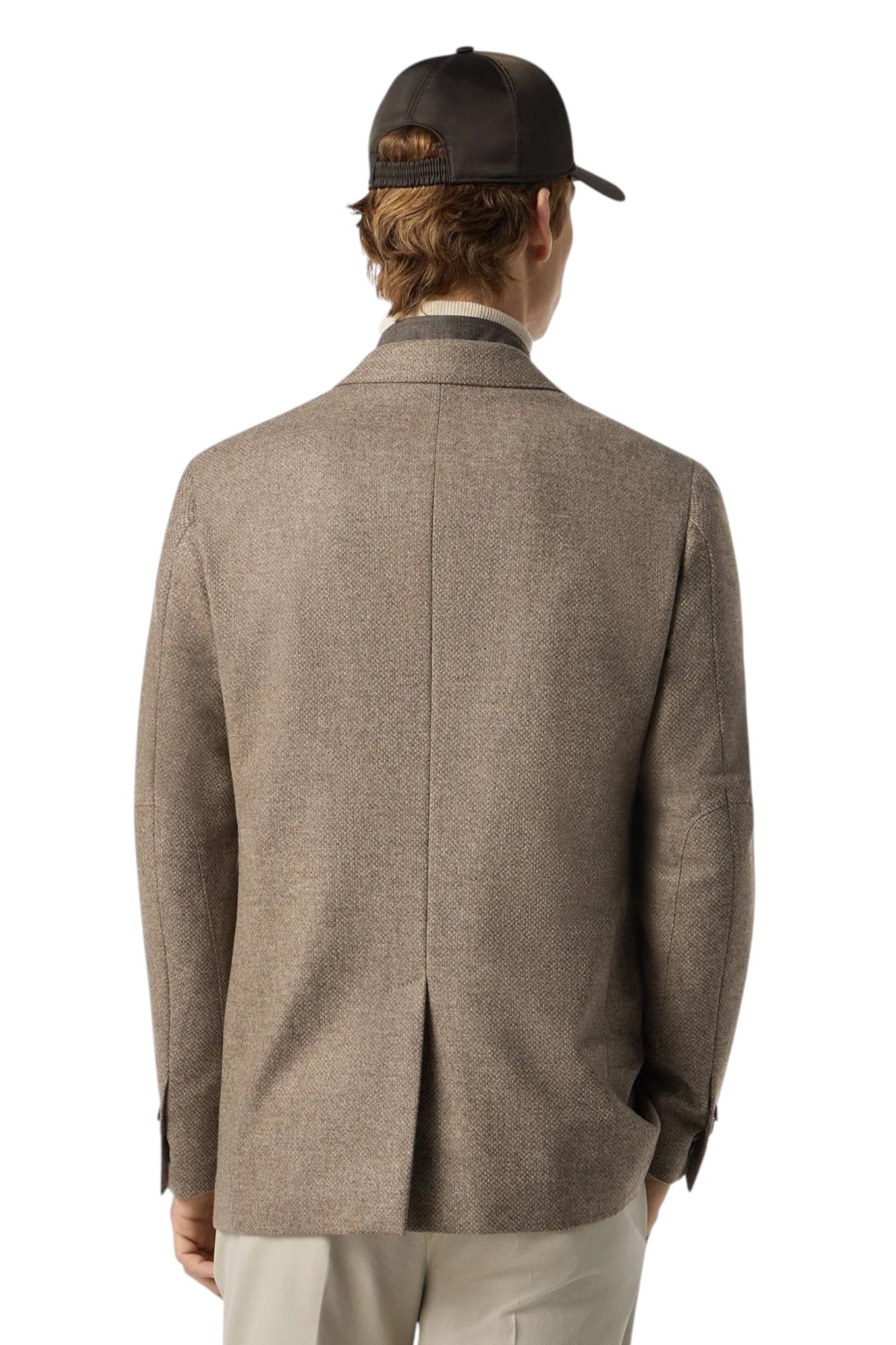 Brown wool and cashmere jacket with detachable vest