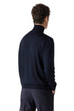 Blue ultra fine 120s merino wool turtleneck