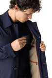 Blue stretch technical wool field jacket