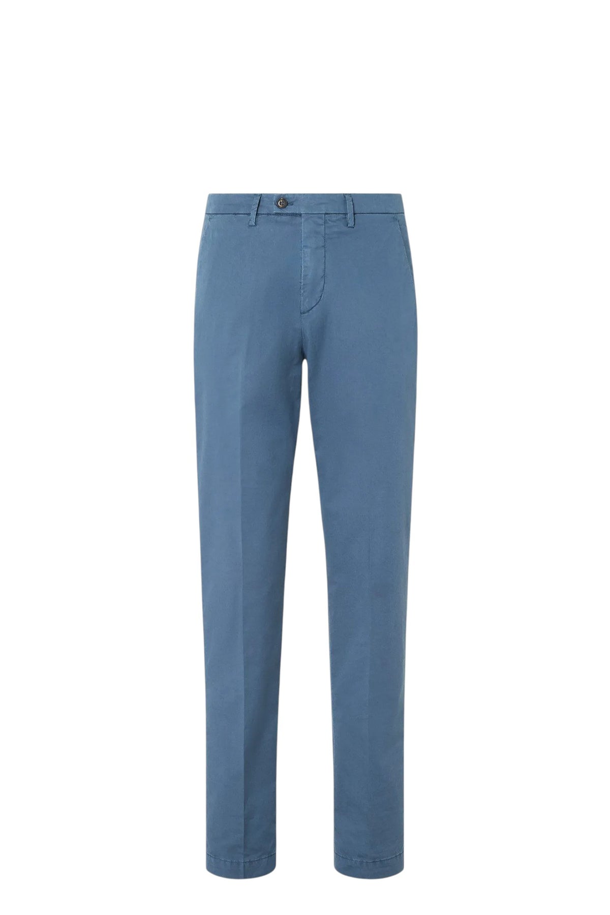 Cream garment-dyed gabardine trousers