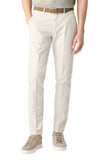 Cream garment-dyed gabardine trousers