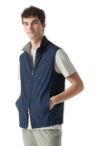 Blue technical poplin gilet